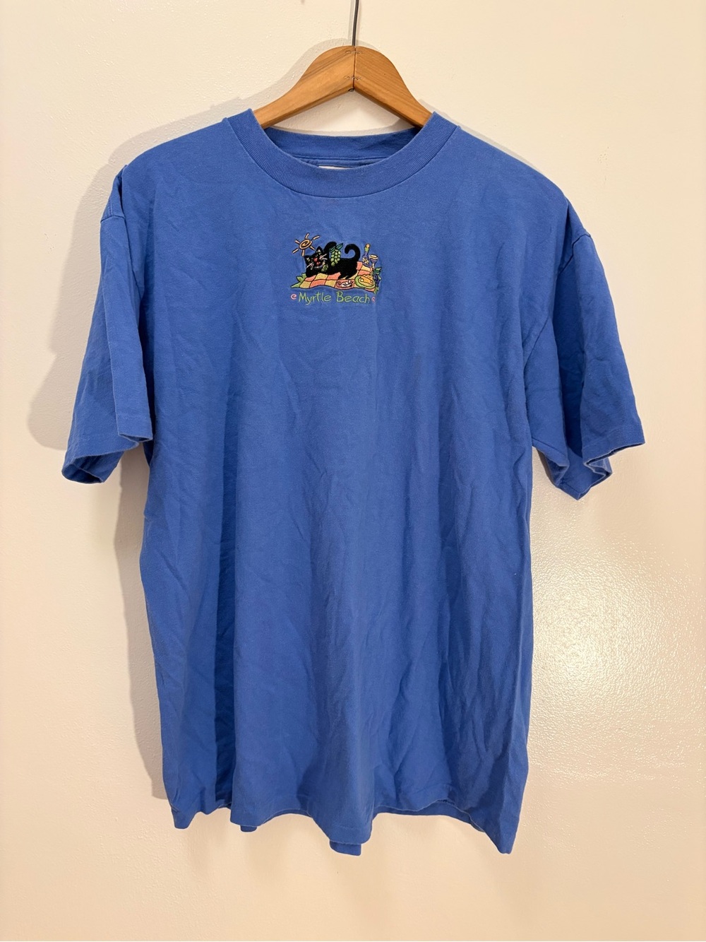 Oneita Blue Myrtle Beach Graphic Tee - Womens Large